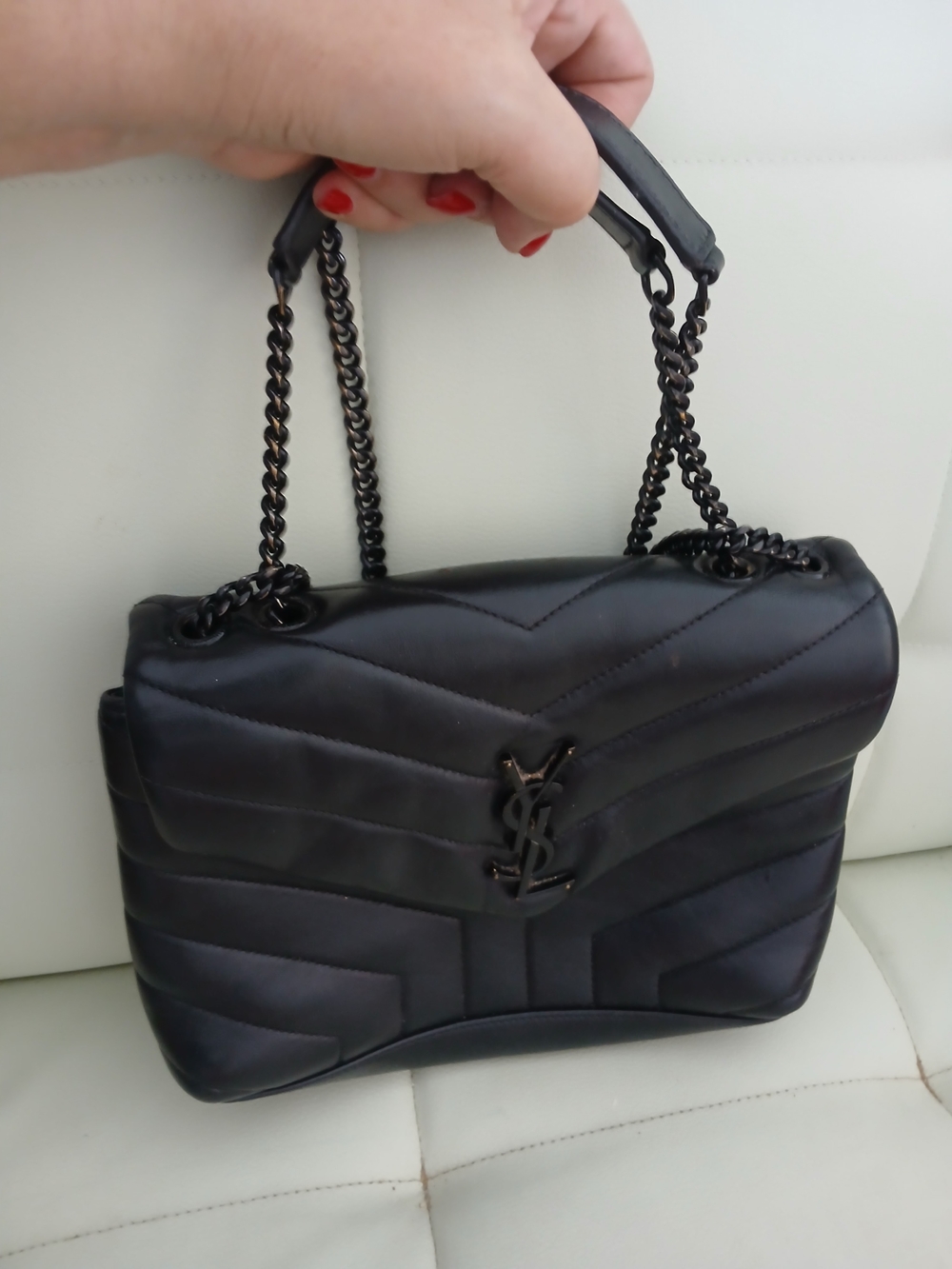 Saint Laurent Black Quilted Leather Top-Handle Bag
